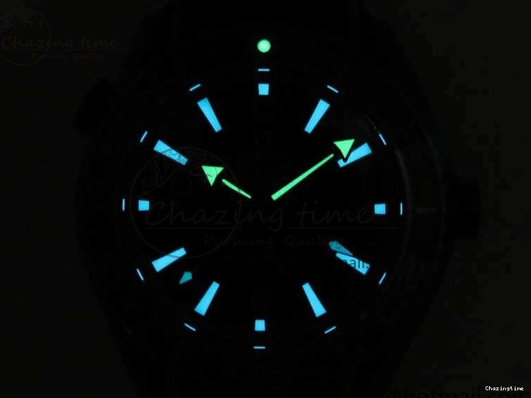 0818 FreshLook Planet Ocean 45mm GMT Blue DLC Black OMF Best Edition Blue Dial On Blue Gummy Strap A 8123